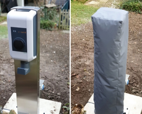 Hier eine maßangefertigte Abdeckung für eine Ladestation bzw. Ladesäule.