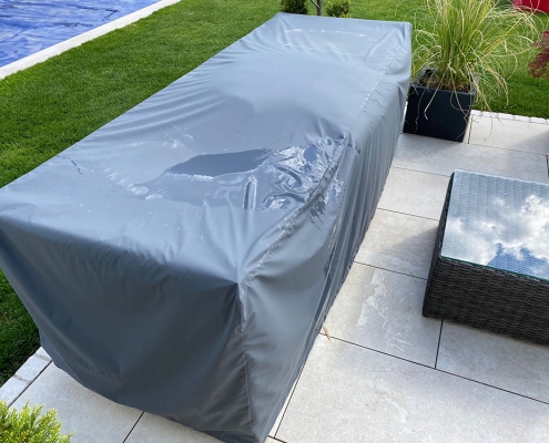 Loungeabdeckung geschützt vor Frost, UV-Strahlen, Regen, Sturm